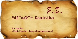 Pádár Dominika névjegykártya